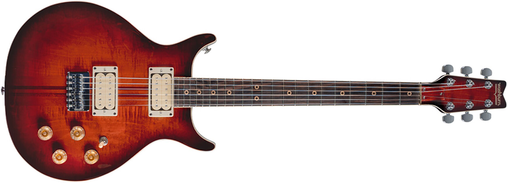 Washburn USA Hawk Electric Guitar, Vintage Sunburst, Action Position Back