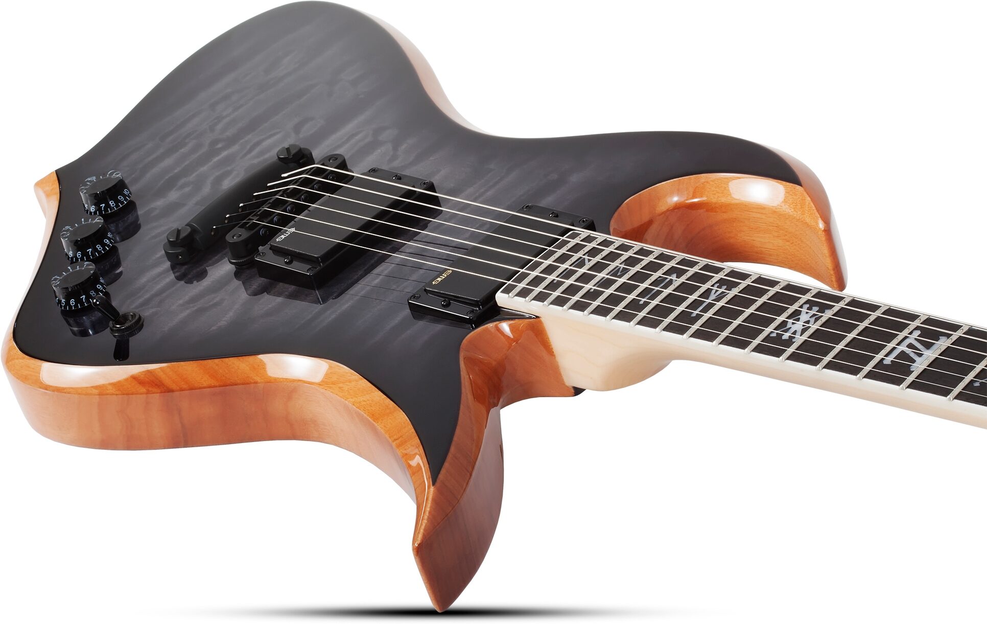 Wylde Audio Thoraxe Electric Guitar, Transparent Black Burst, Open Box (Very Good), Action Position Back