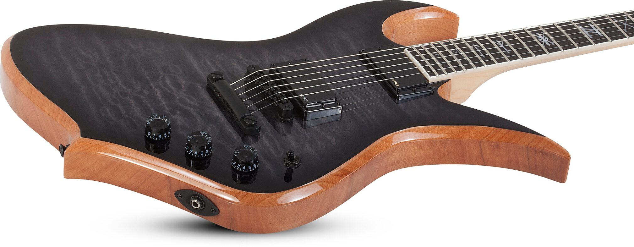 Wylde Audio Thoraxe Electric Guitar, Transparent Black Burst, Open Box (Very Good), Action Position Back
