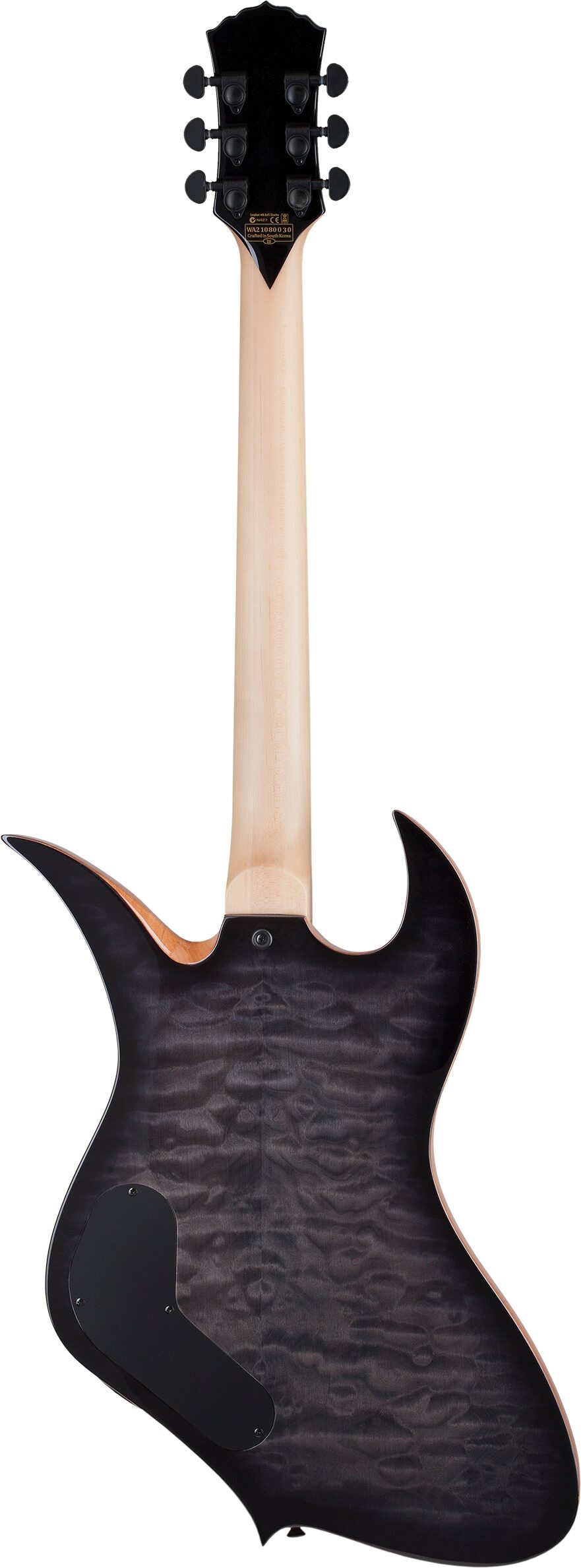 Wylde Audio Thoraxe Electric Guitar, Transparent Black Burst, Open Box (Very Good), Action Position Back