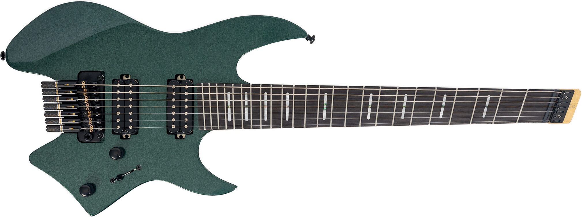 Sire Larry Carlton X6 Headless Electric Guitar, 7-String, Green, Action Position Back