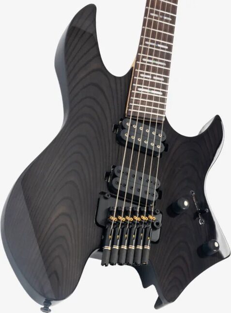 Sire Larry Carlton X6 Headless Electric Guitar (with Gig Bag), Black Satin, Action Position Back