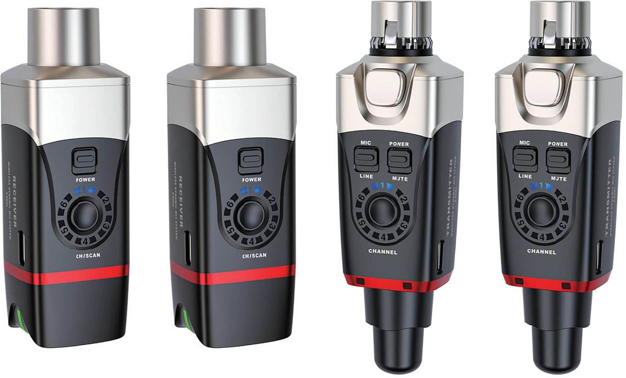 Xvive U35D 5.8GHz Dual-Channel Digital Plug-On Wireless System for XLR Dynamic Microphones, New, Action Position Back