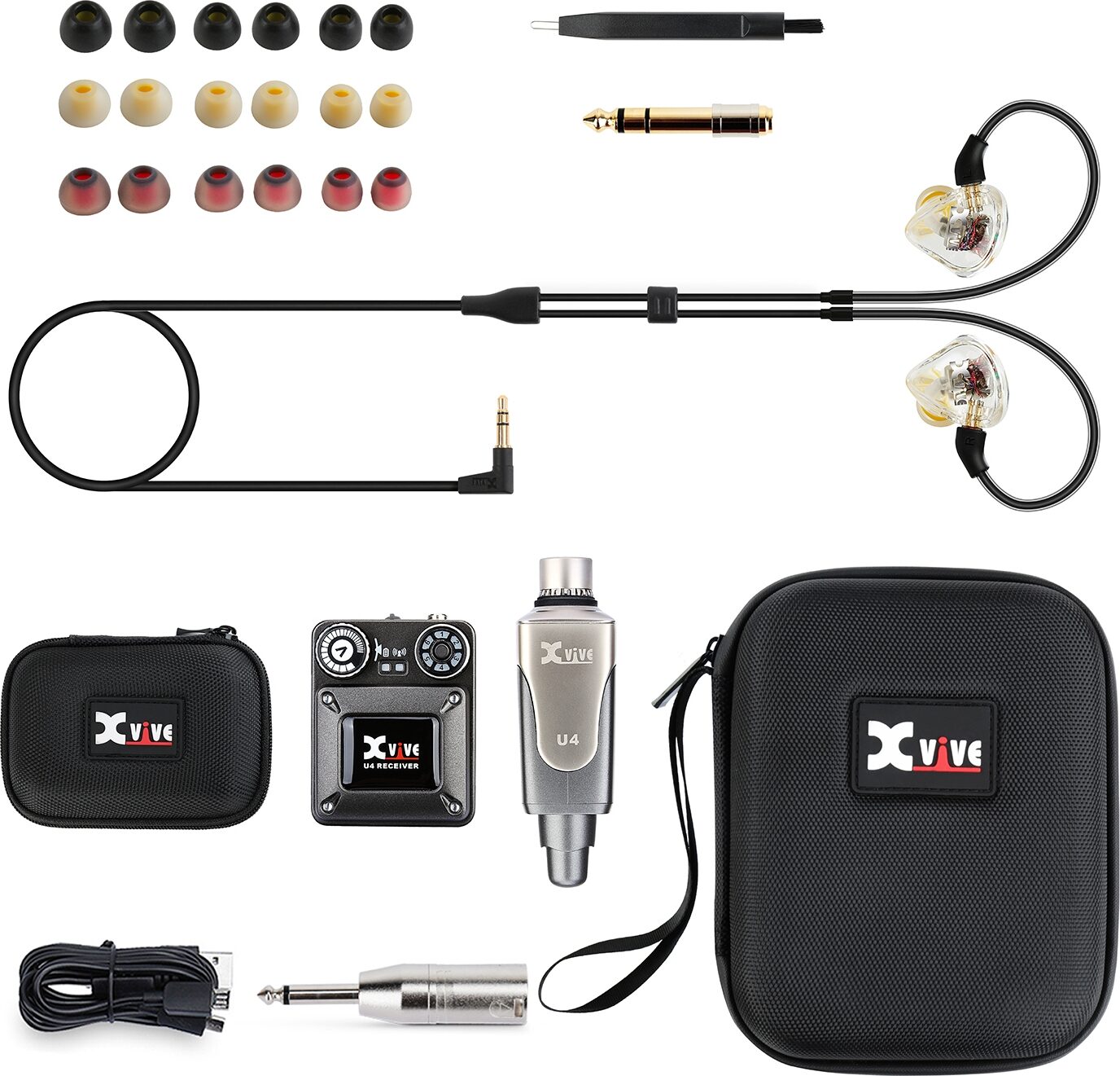 Xvive In-Ear Monitor Wireless System with T9 In-Ear Monitors and Trave
