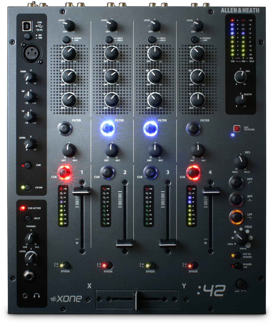 Allen and Heath Xone 42 USB DJ Mixer (4-Channel) | zZounds