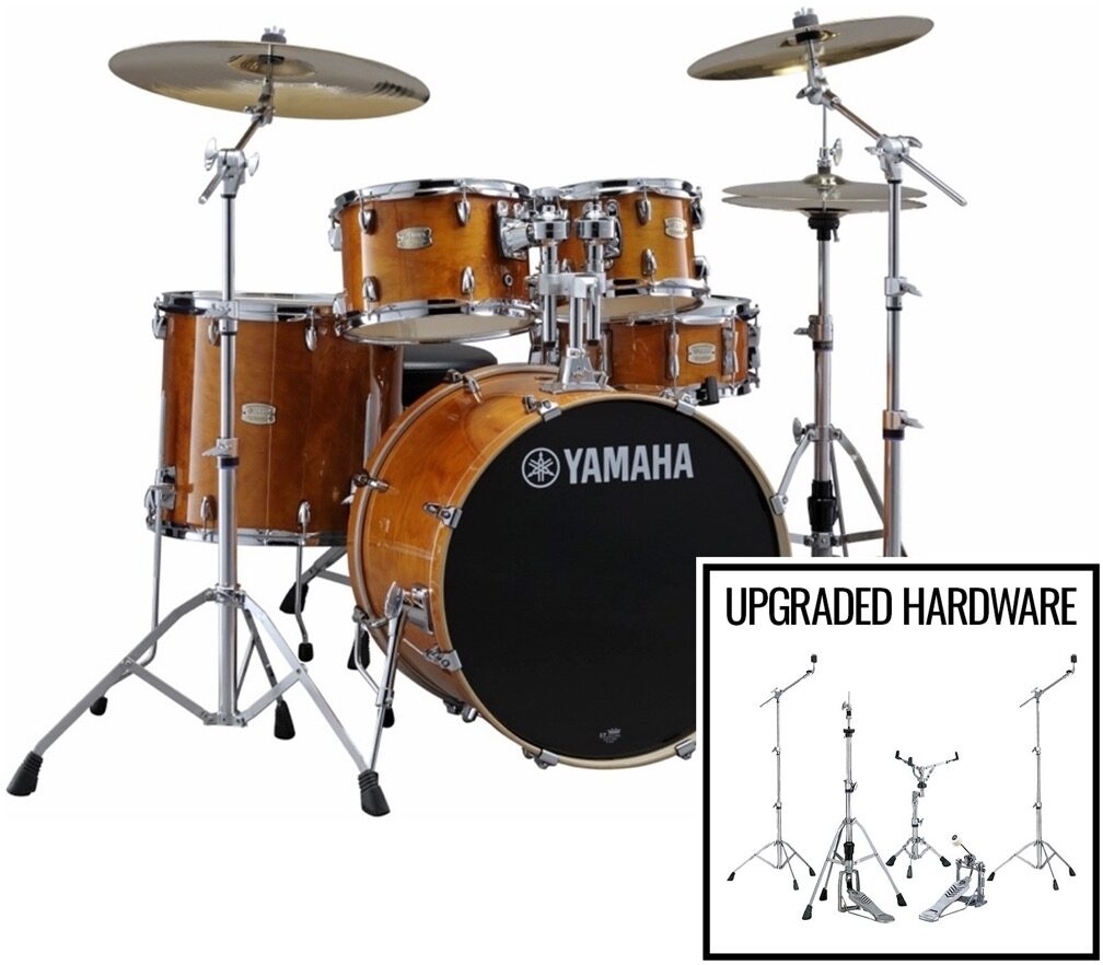 Yamaha SBP2F50 Stage Custom Drum Shell Kit, 5-Piece, Honey Amber, with Hardware Pack, ve