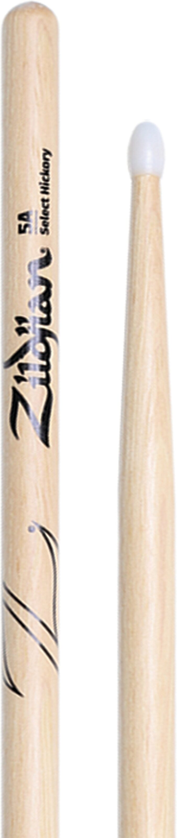 Zildjian 5A Nylon Tip Drumsticks, New, Action Position Back