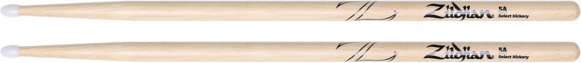 Zildjian 5A Nylon Tip Drumsticks, New, Action Position Back