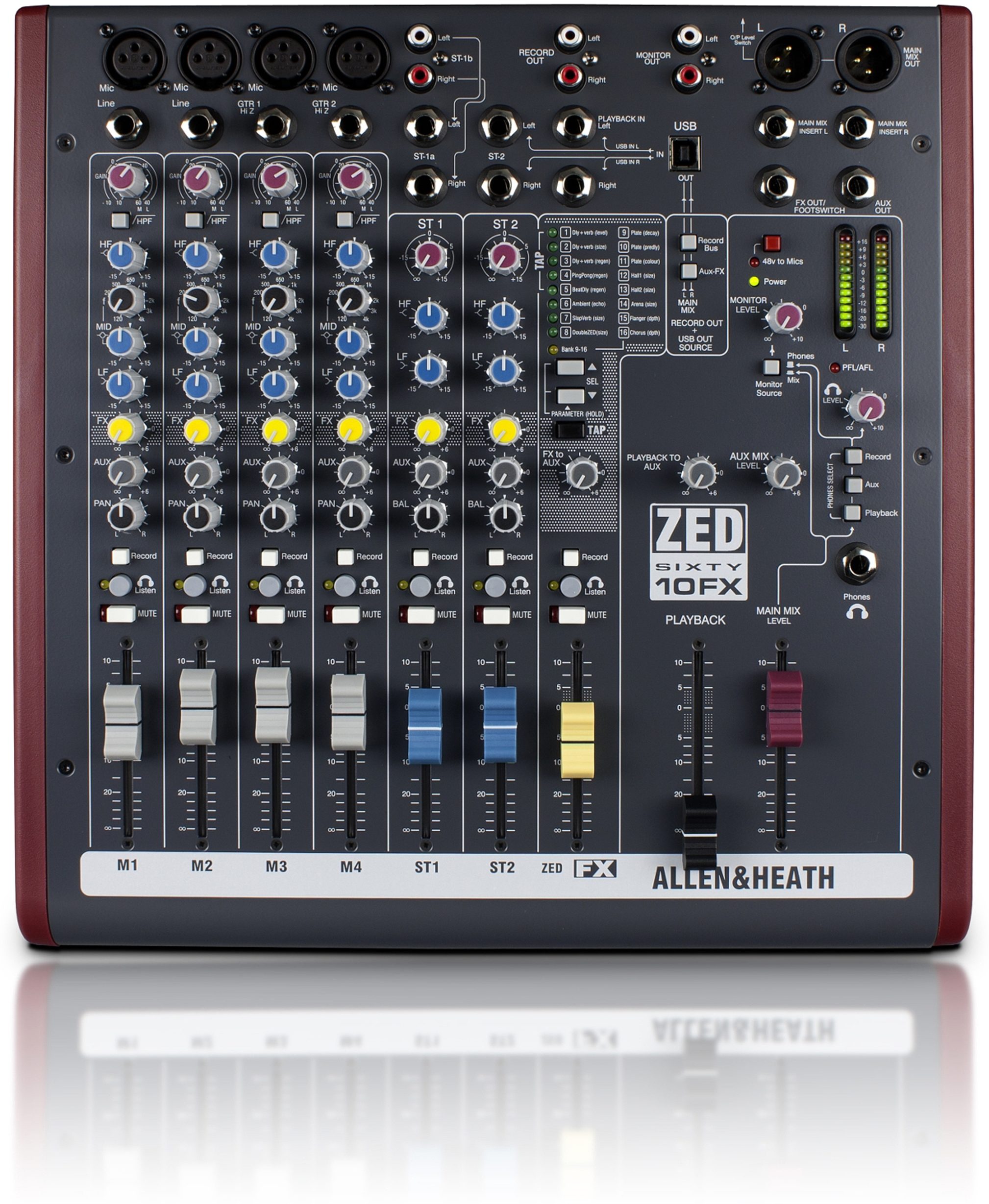 Allen and ZED SIXTY-10FX Compact USB Mixer, 10-Channel