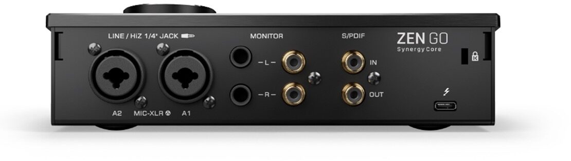 Zen Go Synergy Core, Audio Interface, 4x8 Bus-Powered USB-C Interface For  Recording Music, with Onboard Real-Time Audio Recording Effects, USB