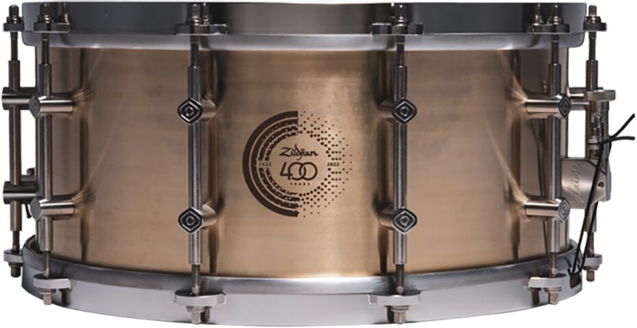 Zildjian 400th Anniversary Limited Edition Alloy Snare Drum (with Case), Action Position Back