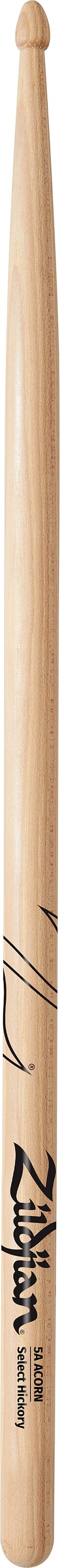 Zildjian 5A Acorn Wood Tip Drumsticks, Action Position Back