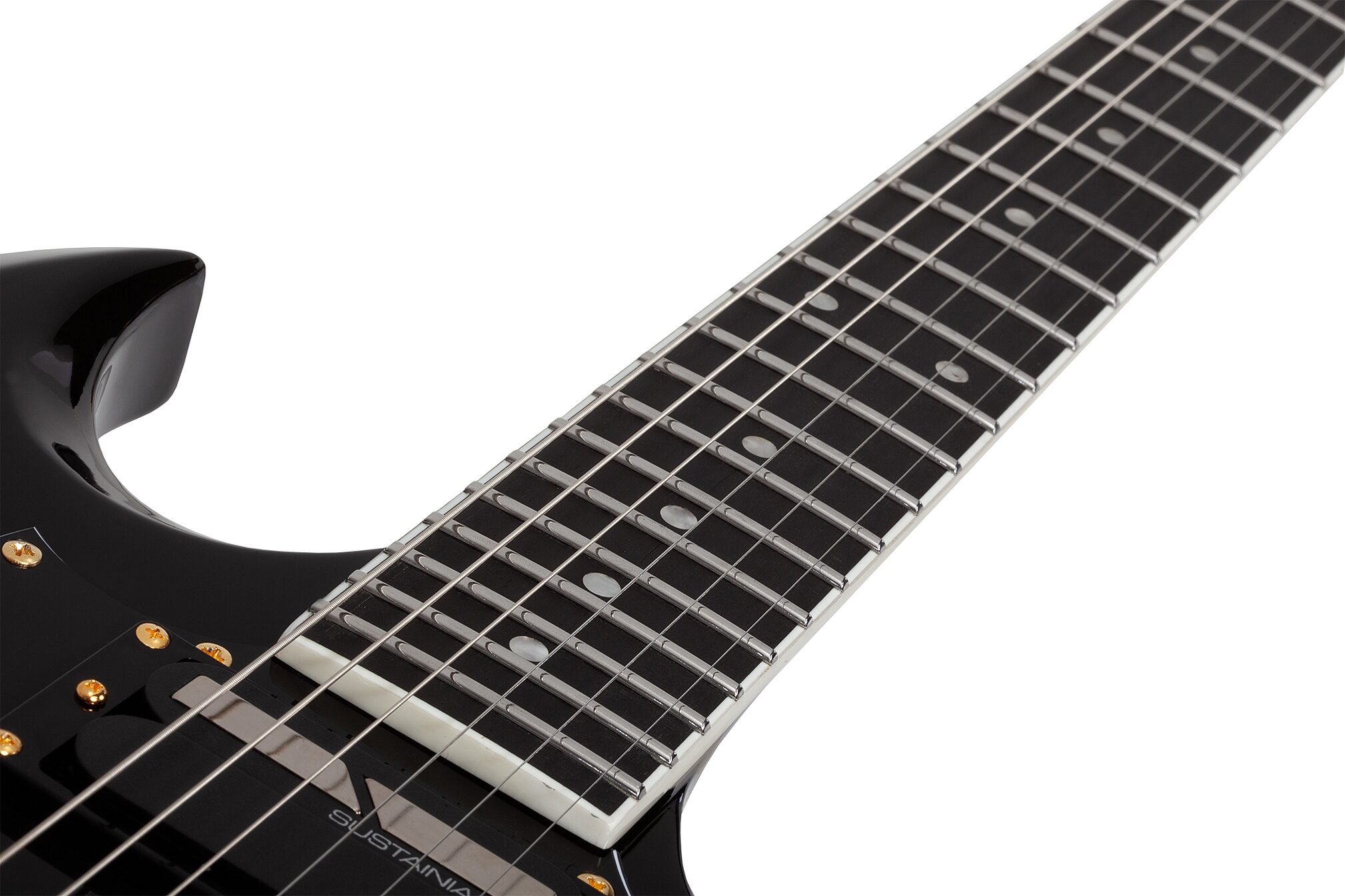 Schecter ZV-H6LLYW66D-S Zacky Vengeance Electric Guitar, Gloss Black, Action Position Back