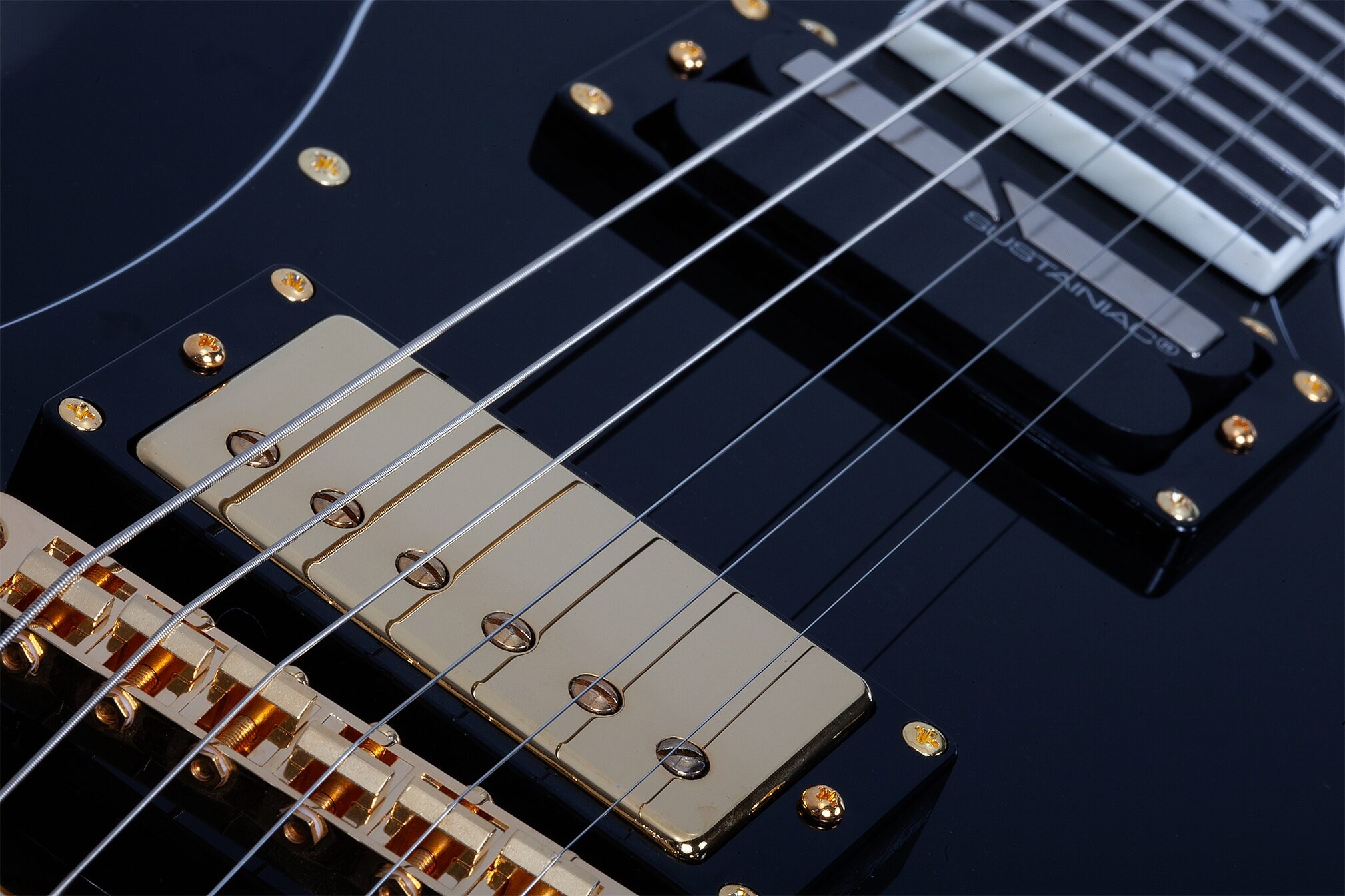 Schecter ZV-H6LLYW66D-S Zacky Vengeance Electric Guitar, Gloss Black, Action Position Back