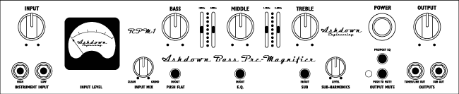 Ashdown ABMRPM EVO II Rackmount Preamp, Front Panel