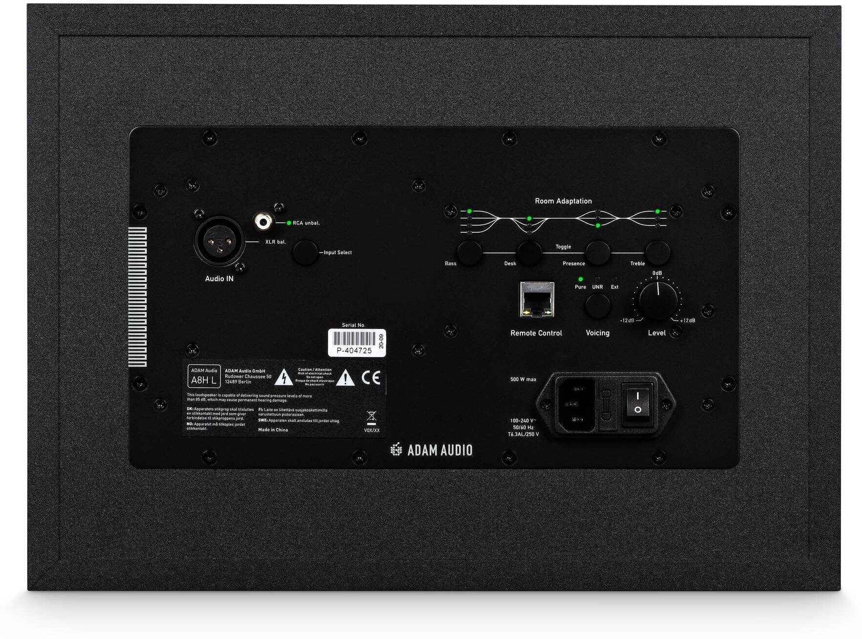 ADAM Audio A8H Active 3-Way Studio Monitor, A8HR, Right Side, Single Speaker, Open Box (Like New), Rear detail Back