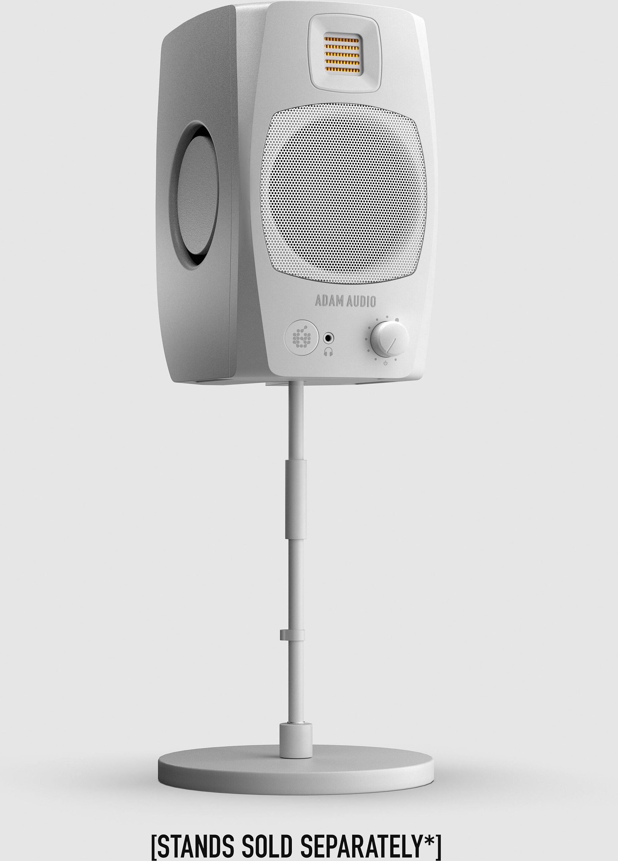 ADAM Audio D3V Active Desktop Studio Monitors, White, Pair, Mounted