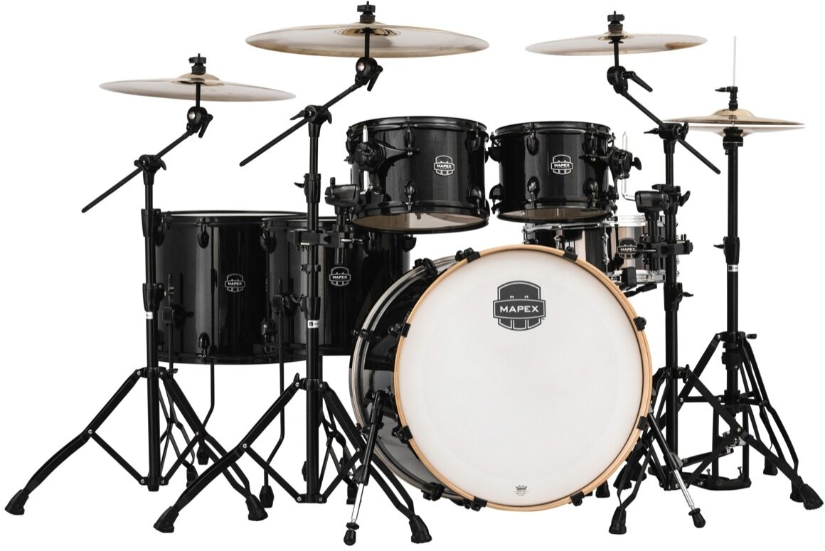 Mapex Armory Studioease Fast Drum Shell Kit, 6-Piece, Transparent Black