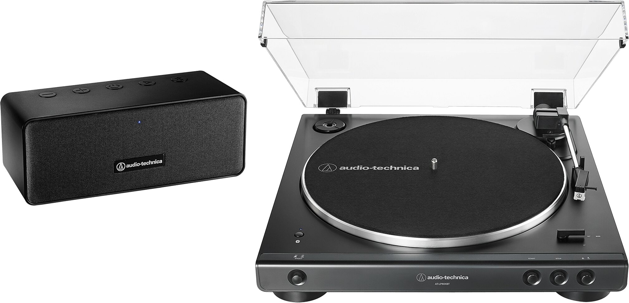 Audio-Technica AT-LP60XSPBT-BK Automatic Wireless Turntable and Speaker  System