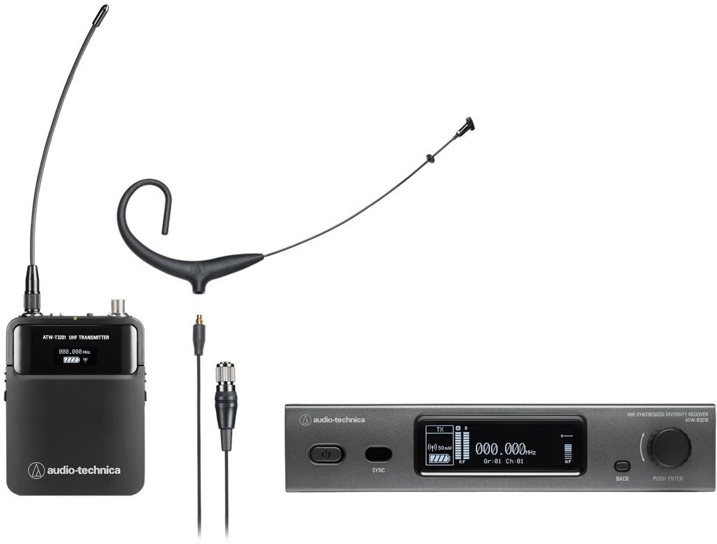 Audio-Technica ATW-3211/894X 3000 Series Wireless Headworn Microphone System, Main