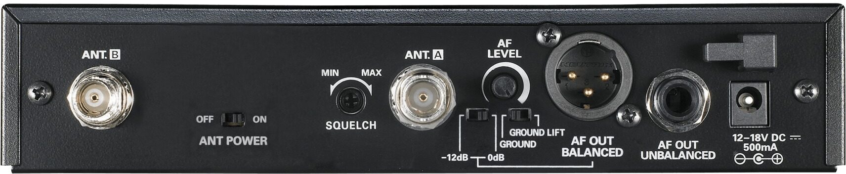 Audio-Technica ATW-2192Xb 2000 Series Wireless Headworn Microphone System, Receiver Rear