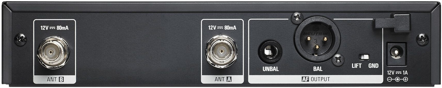 Audio-Technica ATW-3211/894X 3000 Series Wireless Headworn Microphone System, Receiver Rear