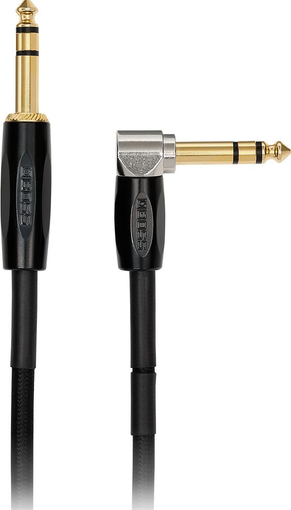 Boss BCC TRS Cable, Straight to Right Angle Plug, Action Position Front