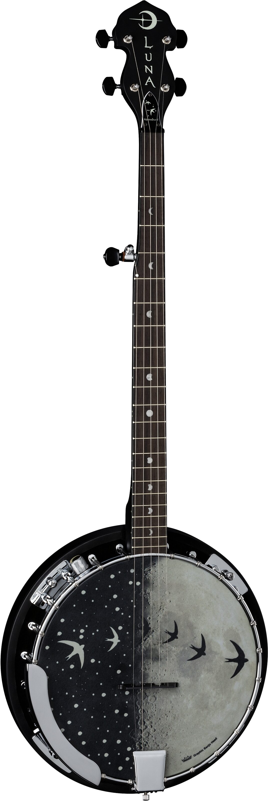 Luna Moonbird Acoustic-Electric Banjo, 5-String, Main with head Front