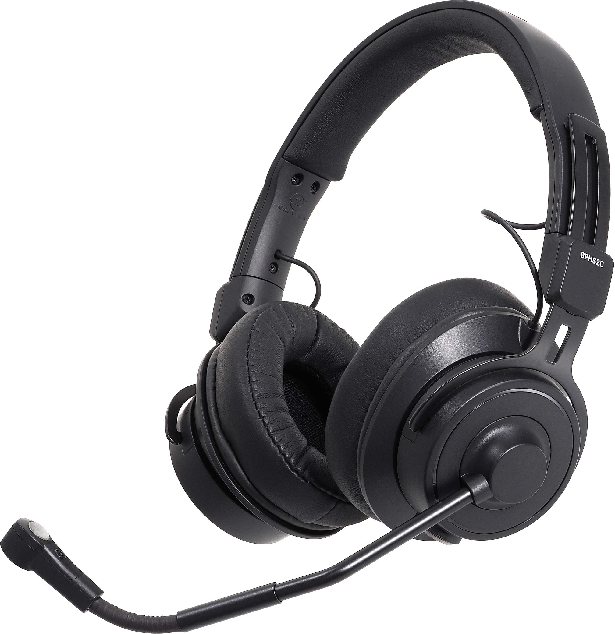 Audio-Technica BPHS2C Broadcast Stereo Headset with Cardioid Condenser Microphone, With XLR and TRS connectors, Action Position Back