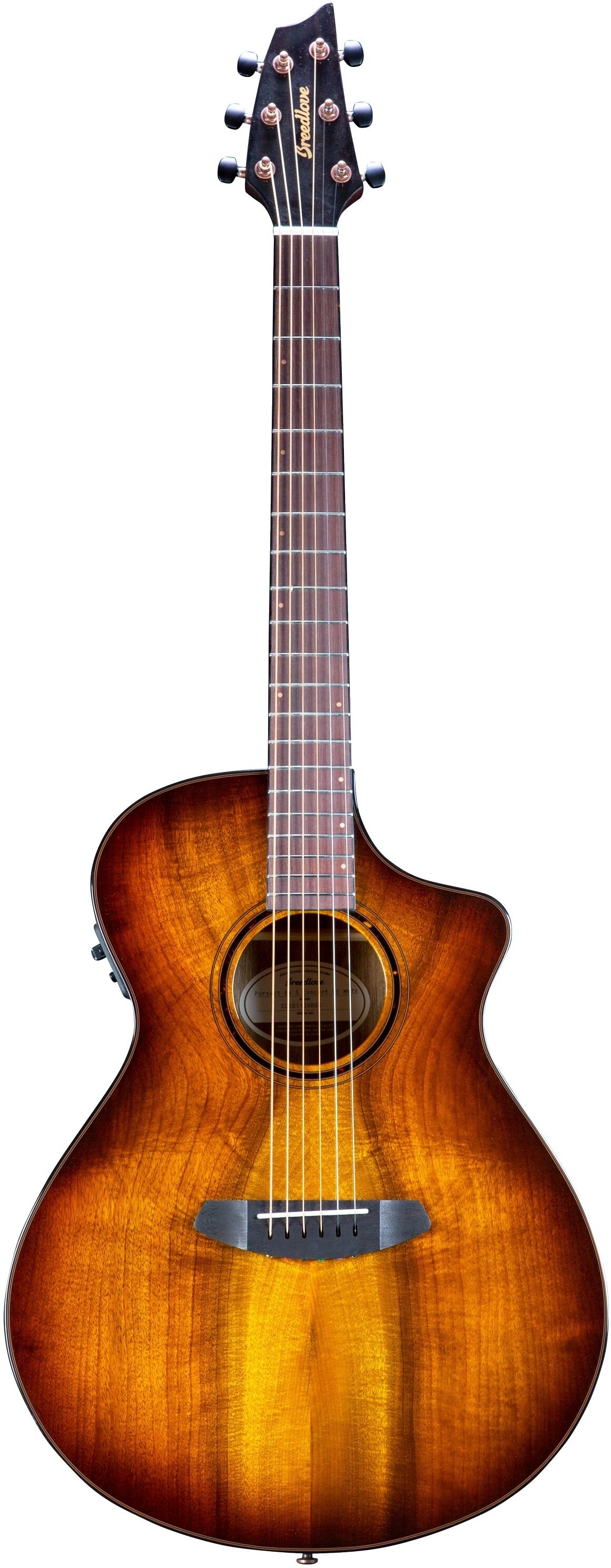 Breedlove ECO Pursuit Exotic S Concert CE Acoustic-Electric Guitar, Action Position Back