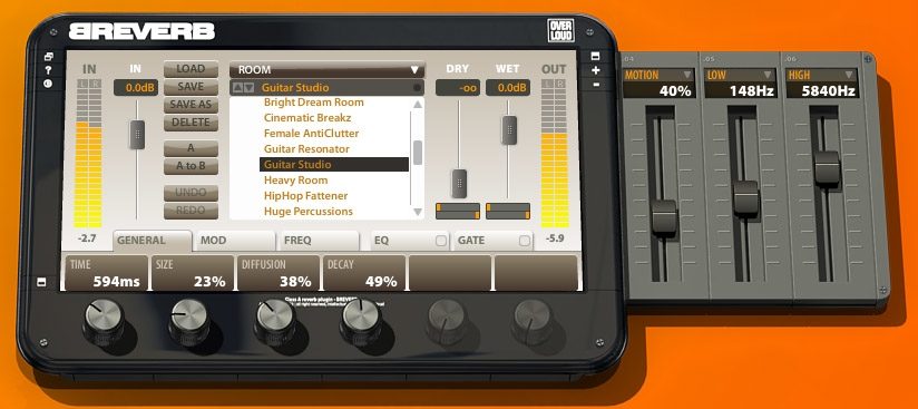 Overloud Breverb Reverb Plug-In (Mac and Windows), Horizontal View