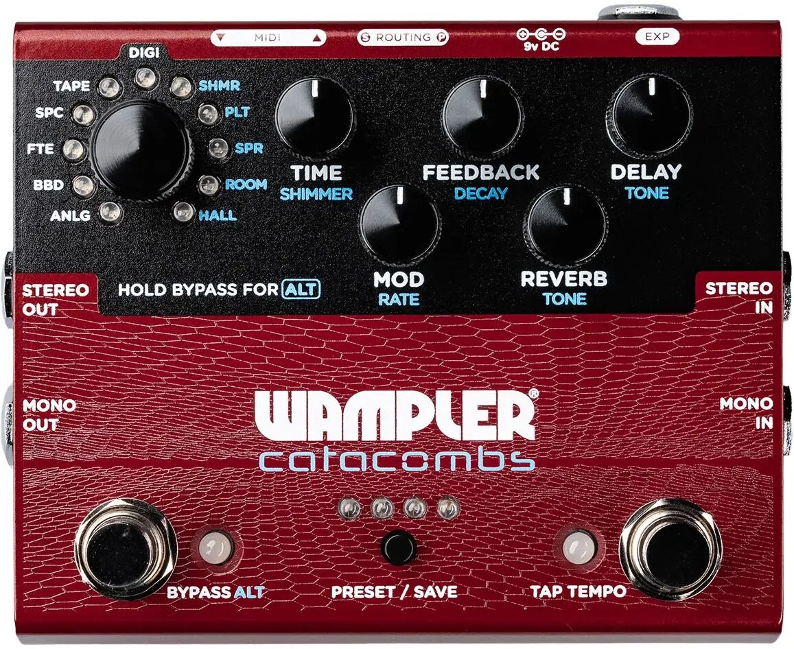 Wampler Catacombs Reverb and Delay Pedal, New, Main