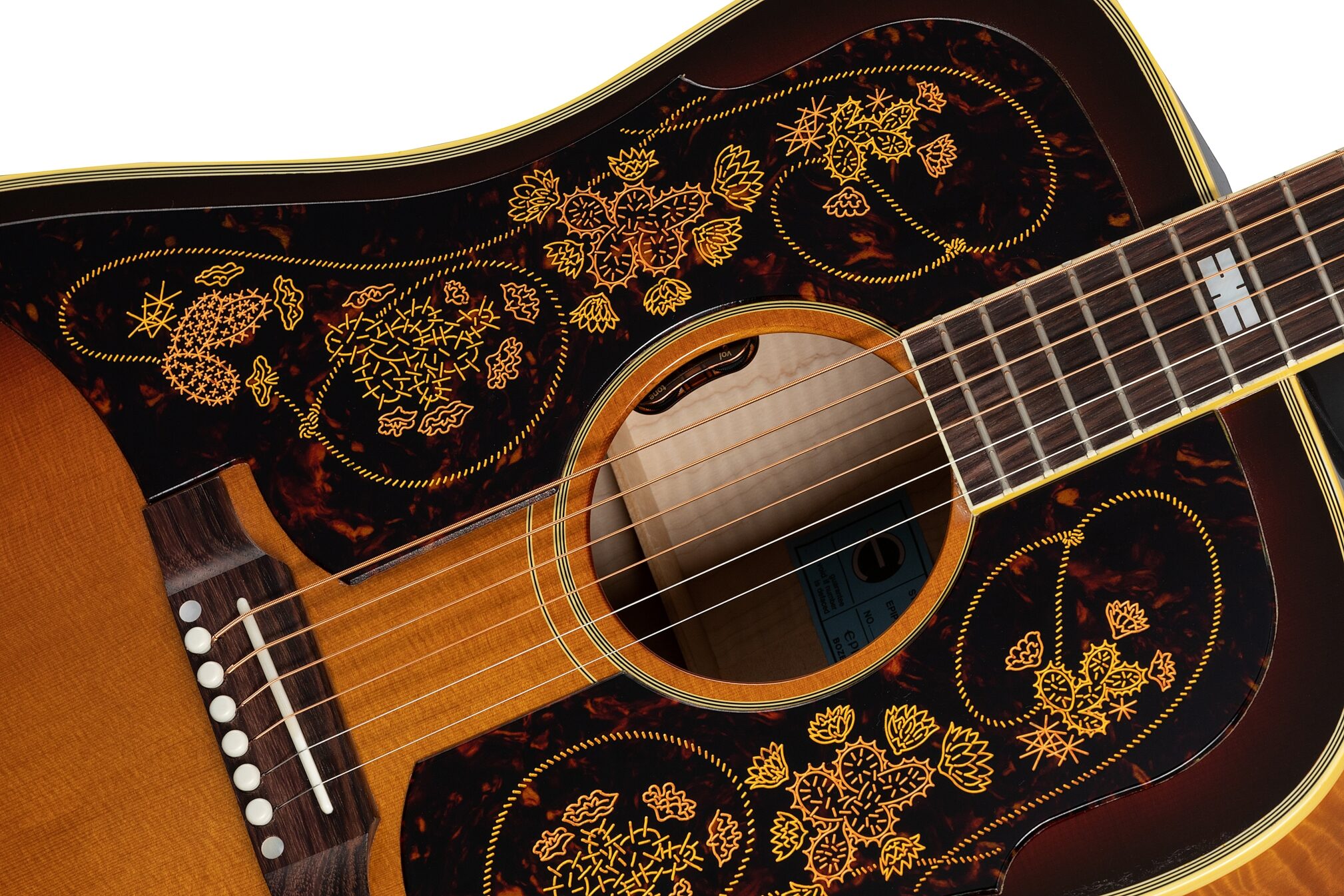 Epiphone Chris Stapleton USA Frontier Acoustic-Electric Guitar (with Case), Action Position Back