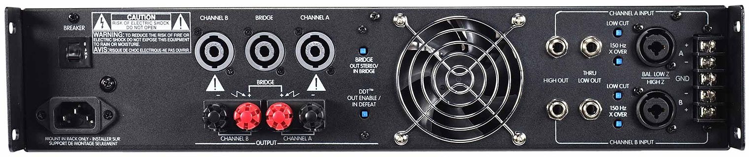 Crest Audio CPX2600 Stereo Power Amplifier (750 Watts), Rear View