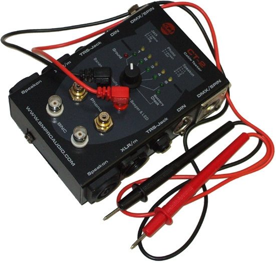SM Pro Audio CT2 Cable Tester, With Cables - Top