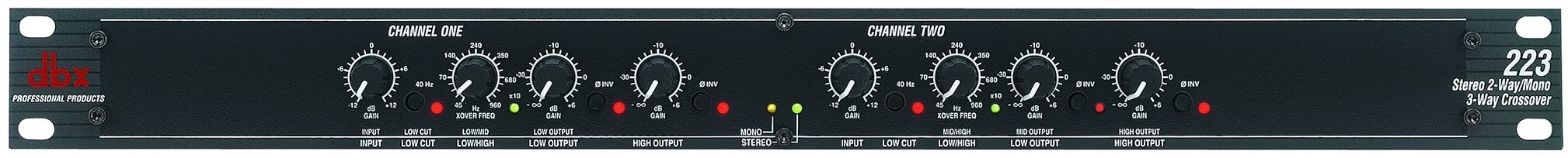 dbx 223 Stereo 2-Way, Mono 3-Way Crossover, Main