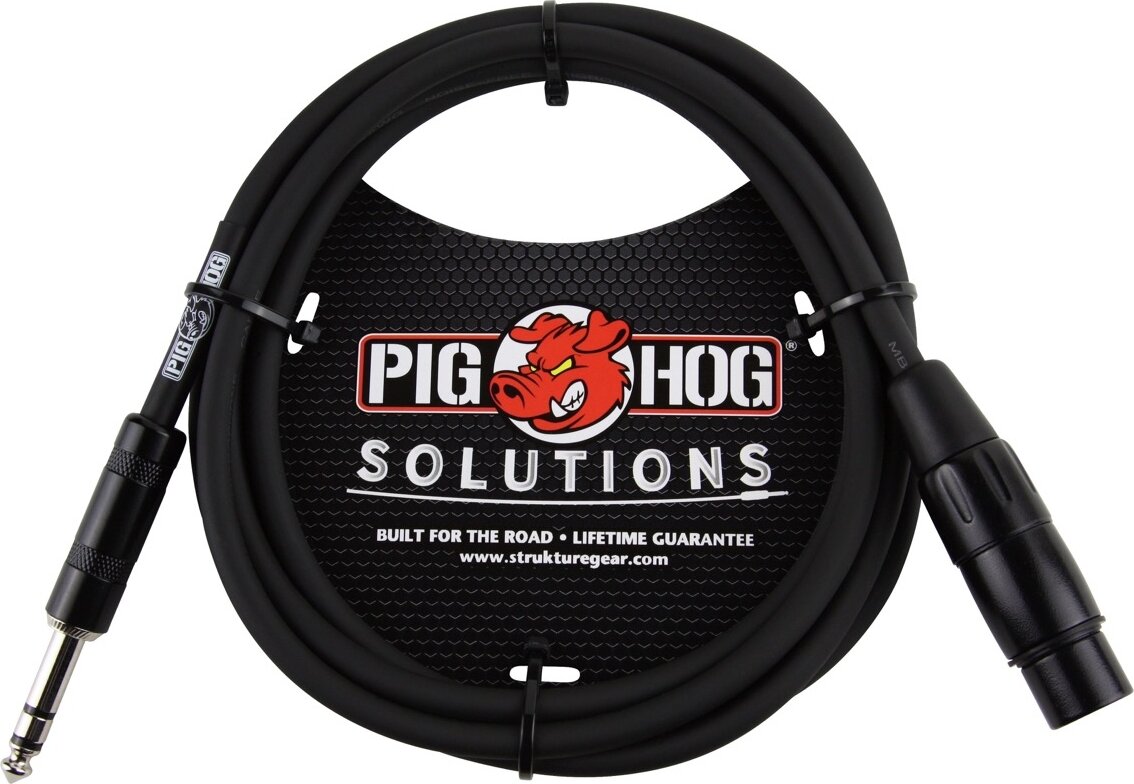 Pig Hog 1/4" TRS (Male) to XLR (Female) Cable, 3 foot, Main