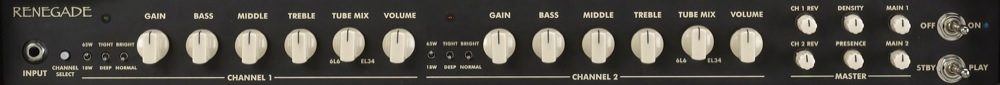 Egnater Renegade 212 All-Tube Guitar Combo Amplifier (65 Watts, 2x12"), Front Panel