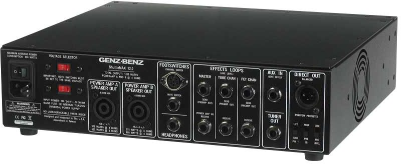 Genz Benz ShuttleMax 12.0 Bass Amplifier Head (1200 Watts), Rear