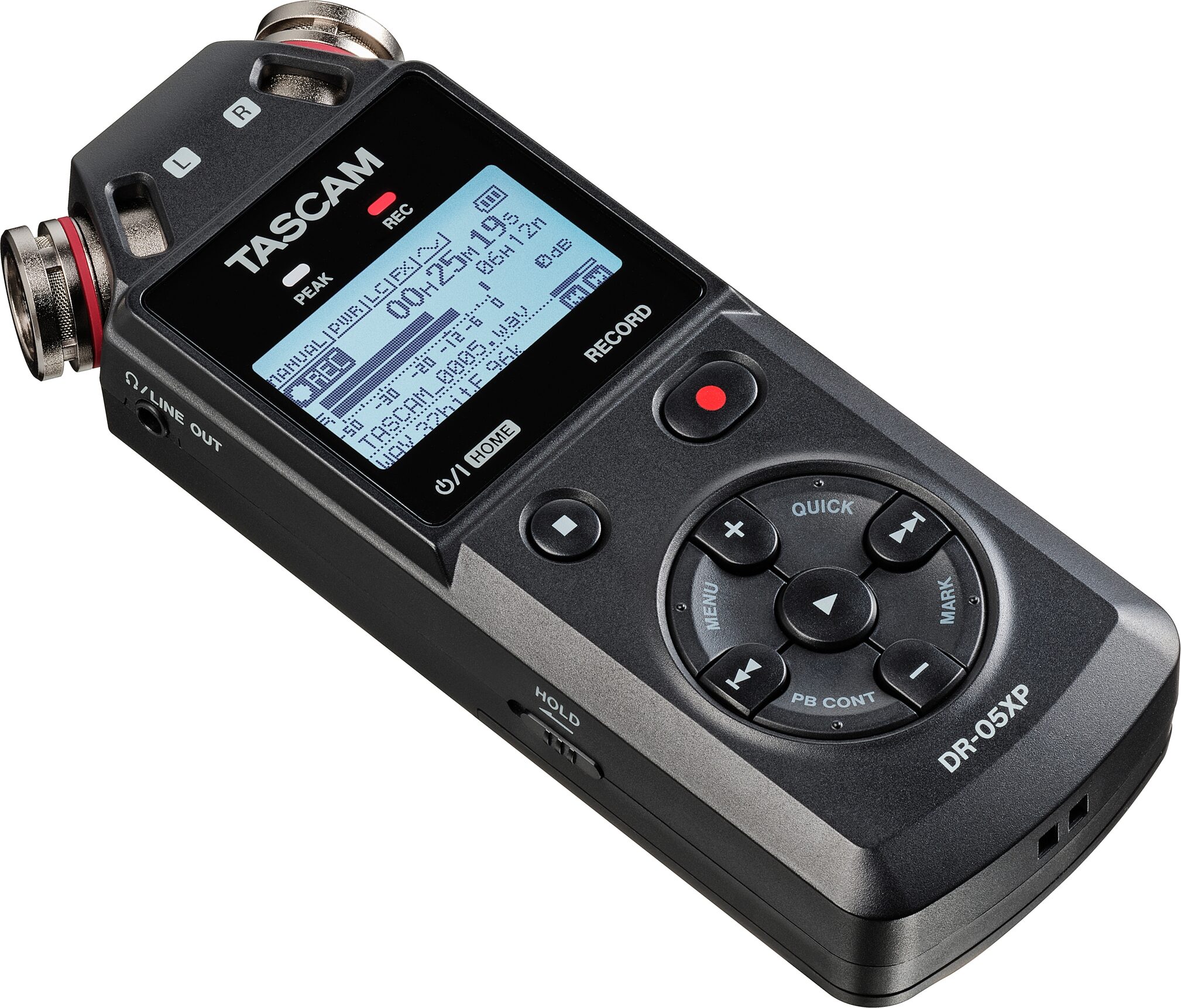 TASCAM DR-05XP 32-bit Portable Digital Recorder, New, Action Position Back