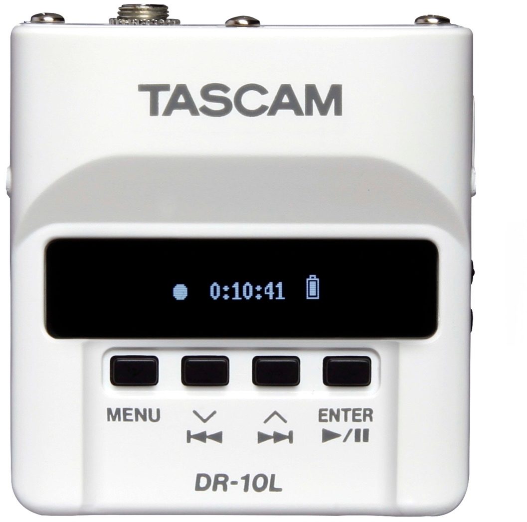 TASCAM DR-10L Digital Audio Recorder (with Lavalier Microphone), White, DR-10LW, ve