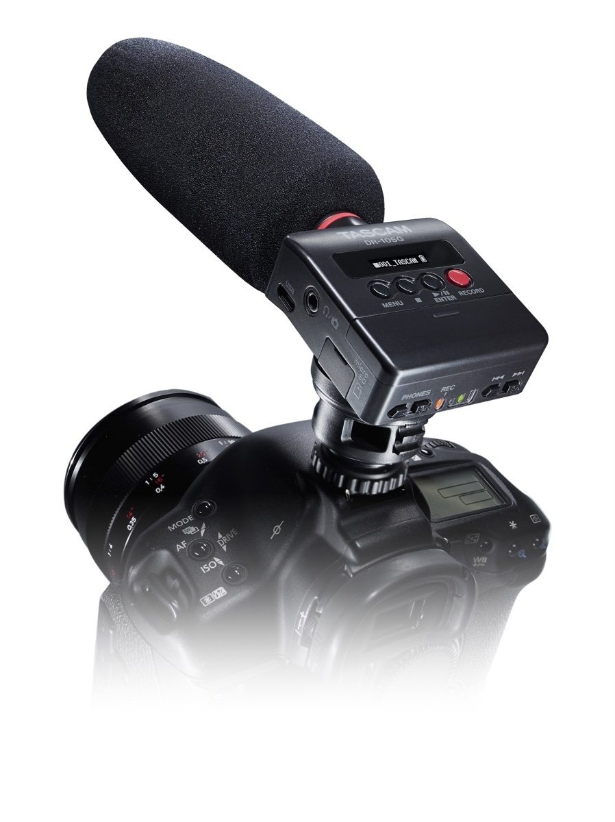 TASCAM DR-10SG Shotgun Microphone and Digital Recorder, In Use