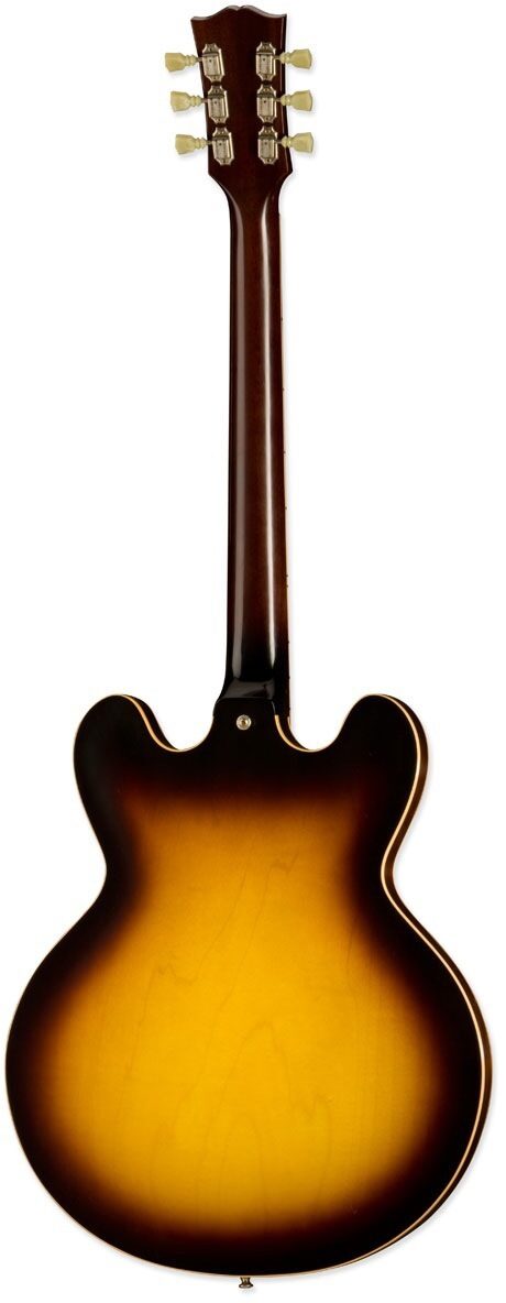 Gibson Custom Shop ES335 1960 Anniversary Electric Guitar (with Case), Antique Vintage Sunburst - Back