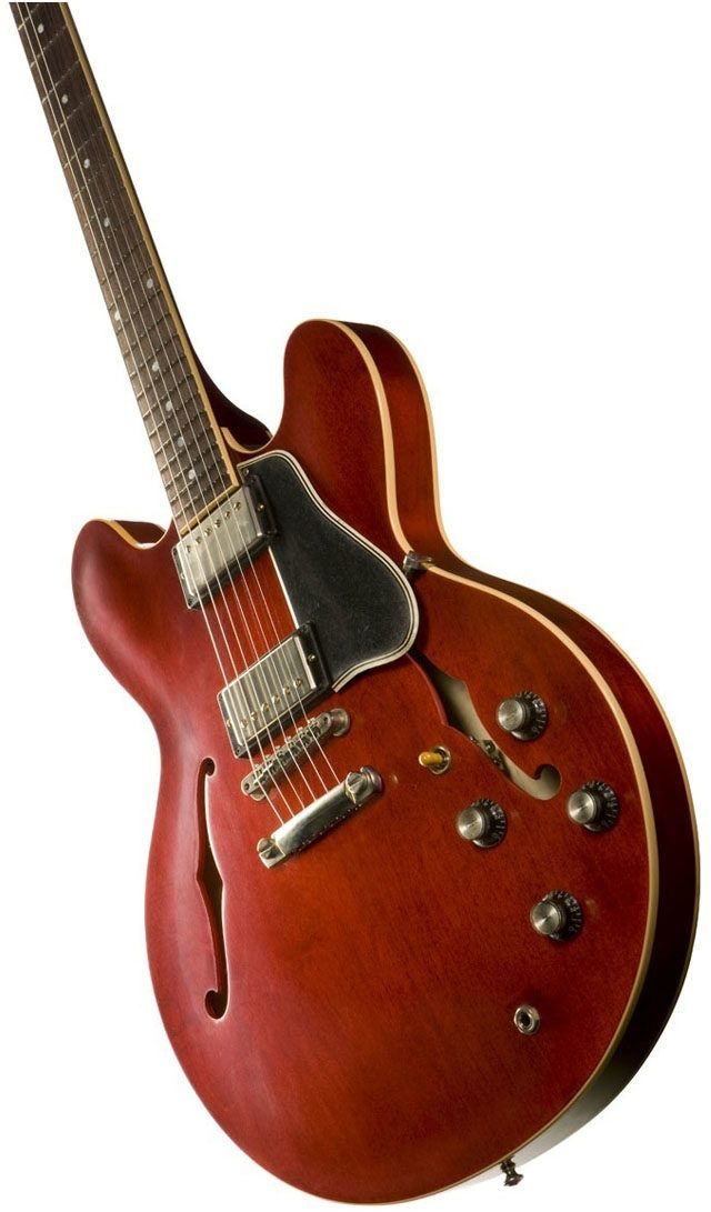 Gibson Custom Shop ES335 1960 Anniversary Electric Guitar (with Case), Antique Faded Cherry - Closeup
