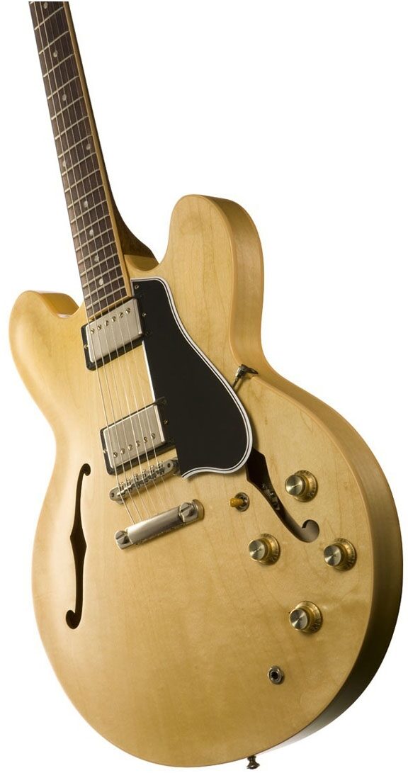 Gibson Custom Shop ES335 1960 Anniversary Electric Guitar (with Case), Antique Natural - Closeup