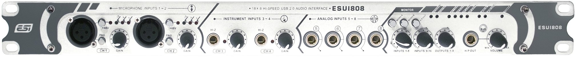 ESI Audio ESU1808 USB 2.0 Audio Interface, Front