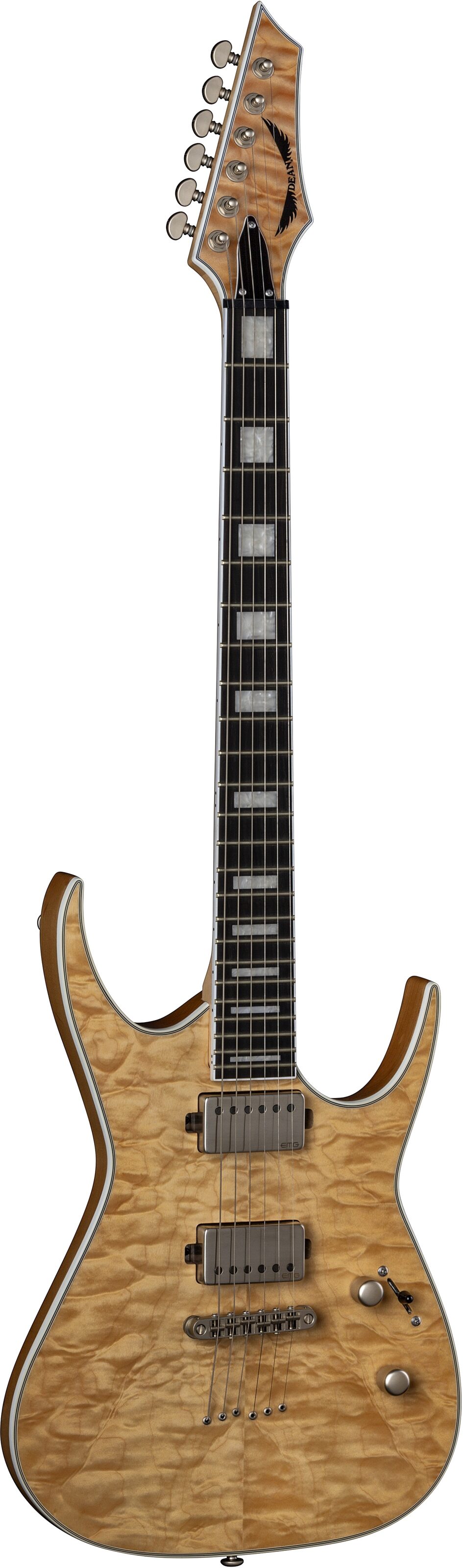 Dean Exile Select Quilt Top Electric Guitar, Action Position Back
