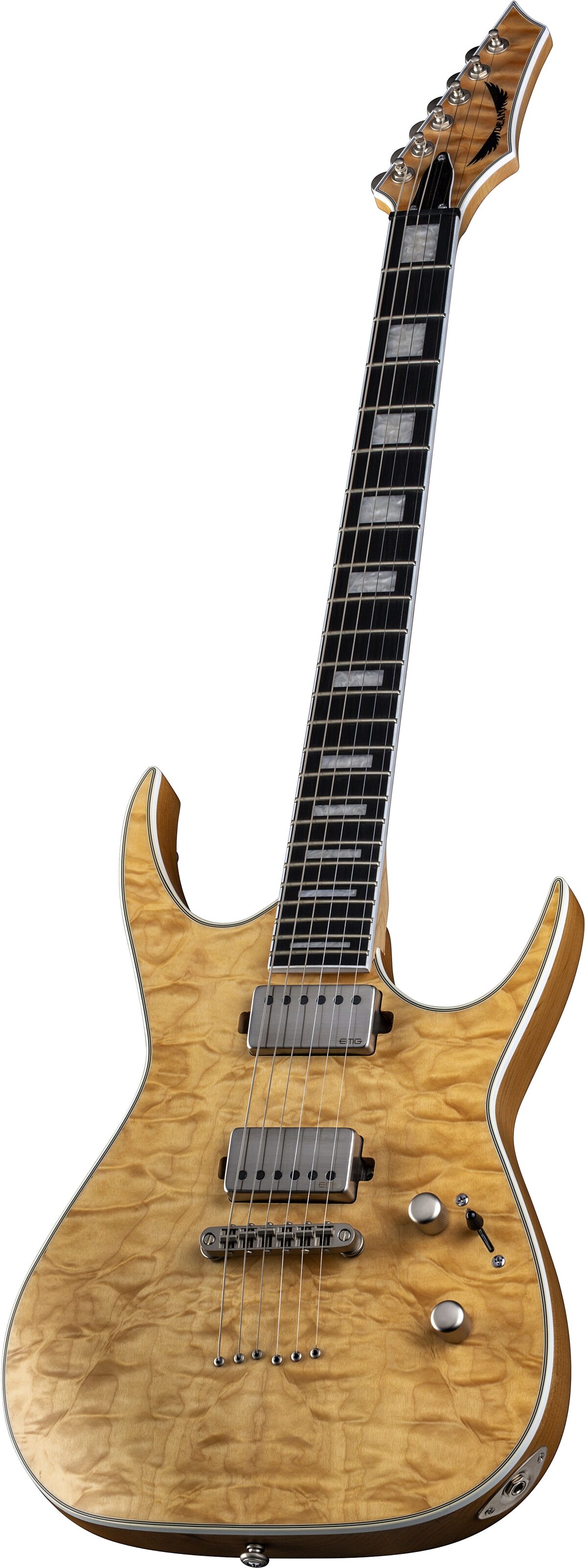 Dean Exile Select Quilt Top Electric Guitar, Action Position Back