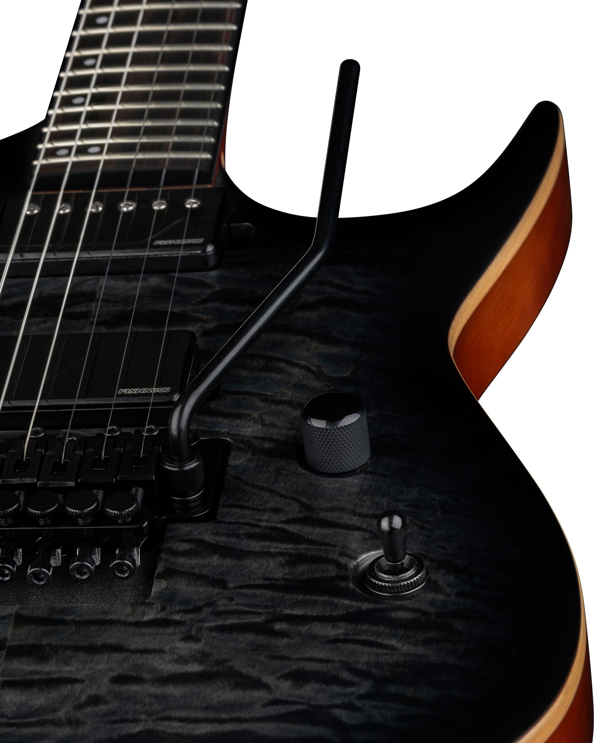 Dean Exile Select Floyd Neck-Thru Archtop SBB Electric Guitar, Detail Control Panel