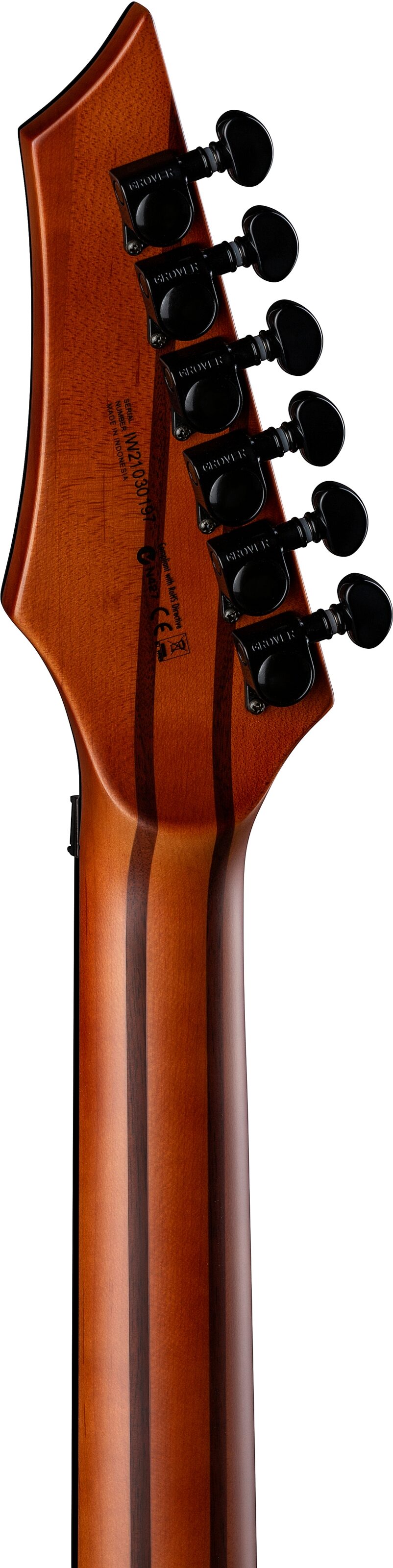 Dean Exile Select Floyd Neck-Thru Archtop SBB Electric Guitar, Rear detail Headstock